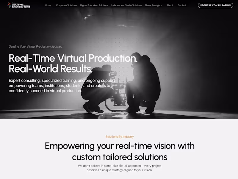 Cover image for Framer Website - The Virtual Production Consulting Group
