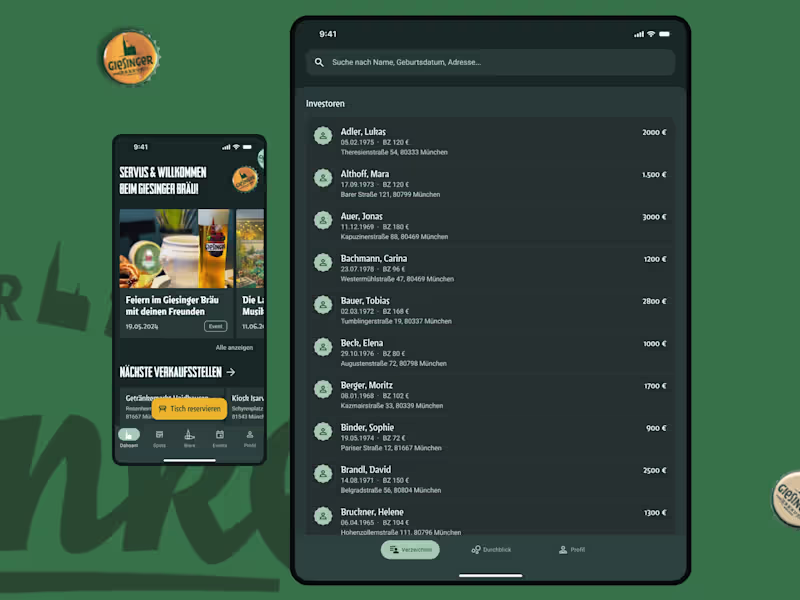 Cover image for Giesinger Bräu · consumer & investor management