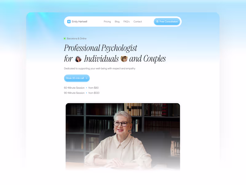 Cover image for Emily Hartwell — Psychologist Template