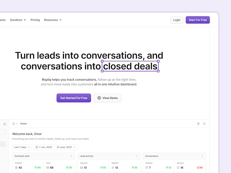 Cover image for Repliq – Smart CRM Solution