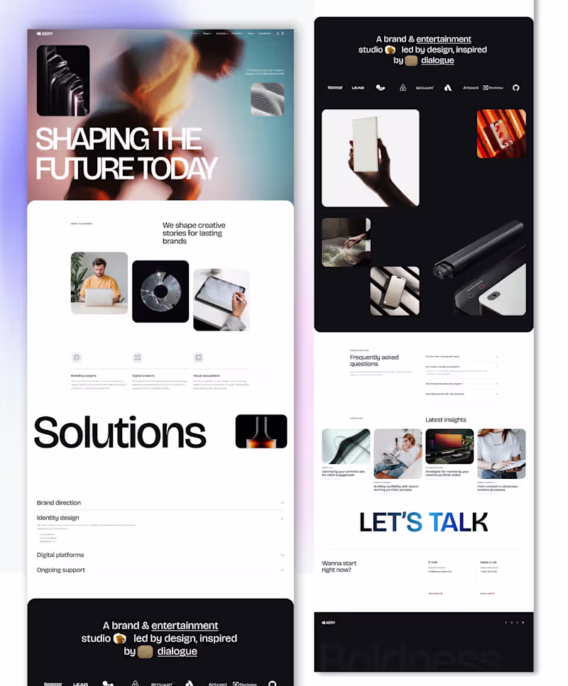 Cover image for End-to-end brand studio website —