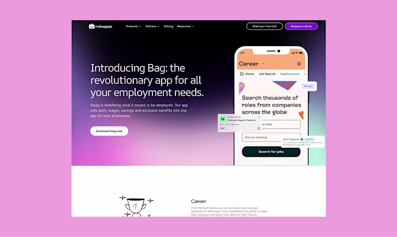 Cover image for MyBaggage B2B HR and Operations Landing Page Design