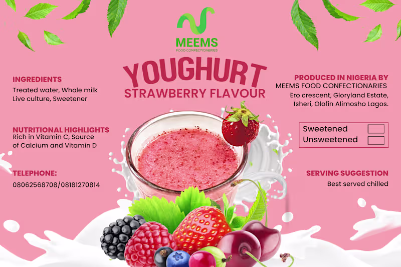 Cover image for Product Label for Meems Yoghurt