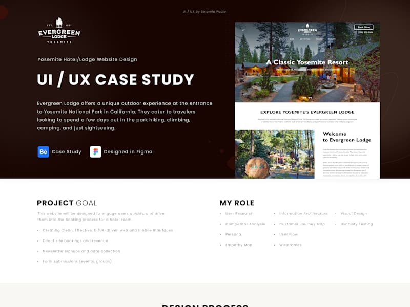 Cover image for UX/UI Case Study - Hotel/Lodge website on Behance