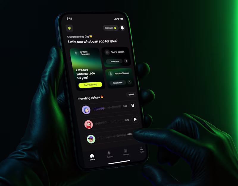 Cover image for AI Voice Generator | AI Mobile app | UI/UX Design