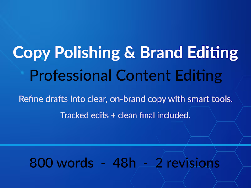 Cover image for Copy Polishing & Brand Editing