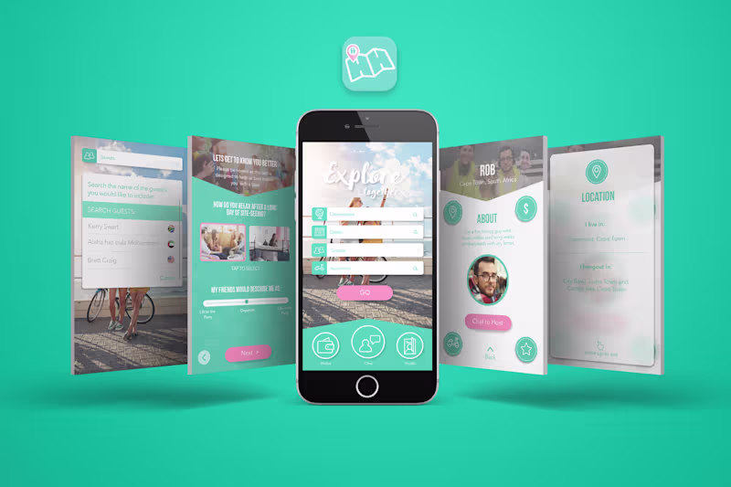 Cover image for Front End UI Design for a Travel Meetup app called HipHost. ...