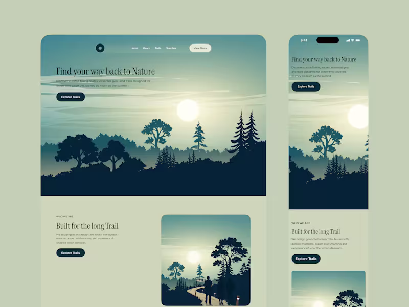 Cover image for Refined Wilderness Landing Page Design