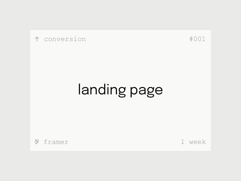Cover image for Framer landing page