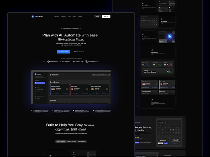 Cover image for PieartWise Landing Page Design