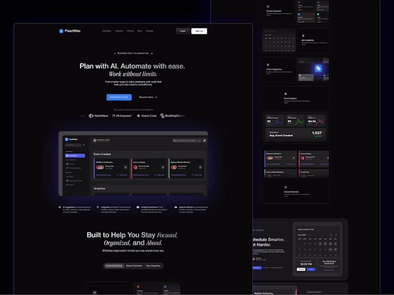 Cover image for PieartWise Landing Page Design