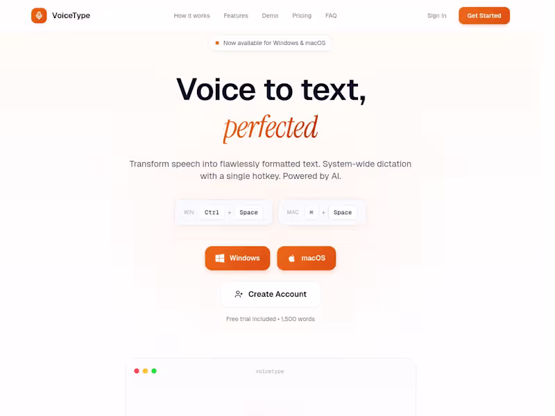 Cover image for VoiceType: AI-Powered Voice Dictation Tool