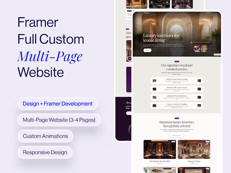 Cover image for Framer Full Custom Multi-Page Website