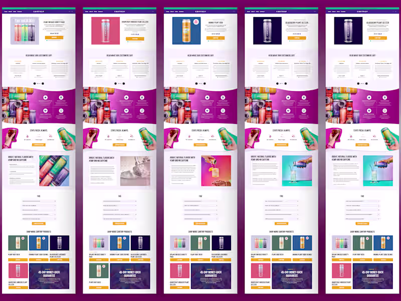 Cover image for Converting Pages developed for Hangover products on Replo