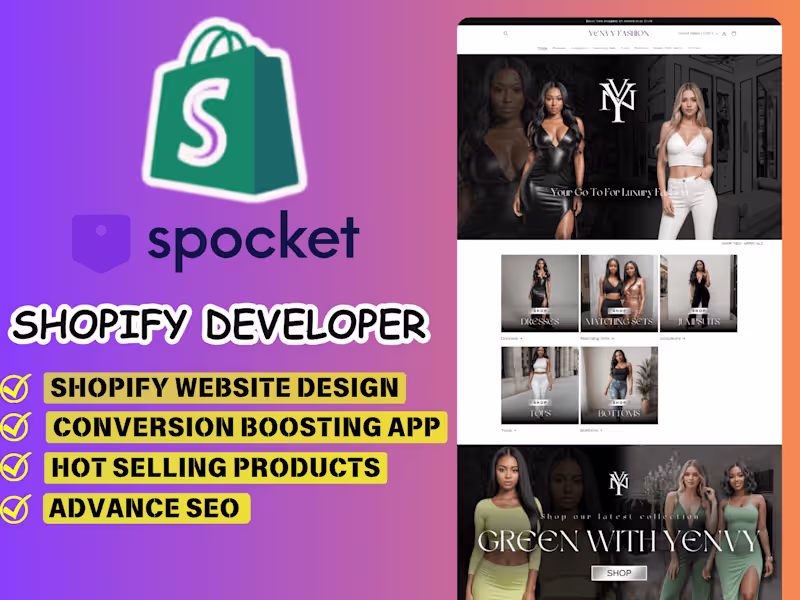 Cover image for Stunning Shopify website design, dropshipping store design