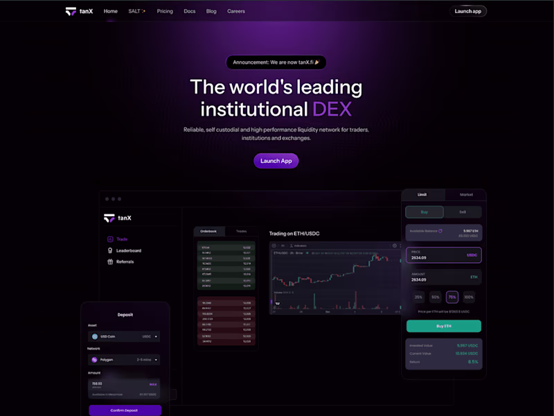 Cover image for tanX - The world’s leading institutional DEX