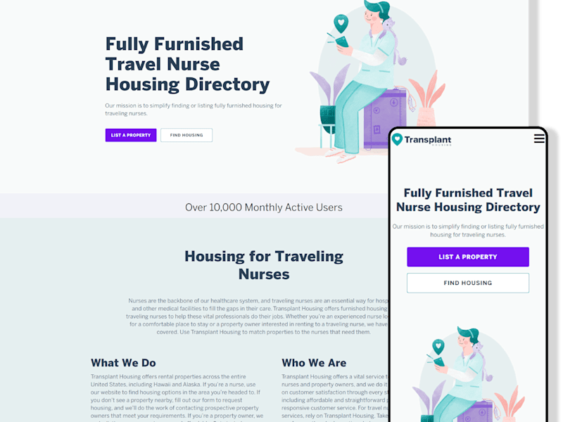 Cover image for Web Application For Travel Nurse Housing Directory