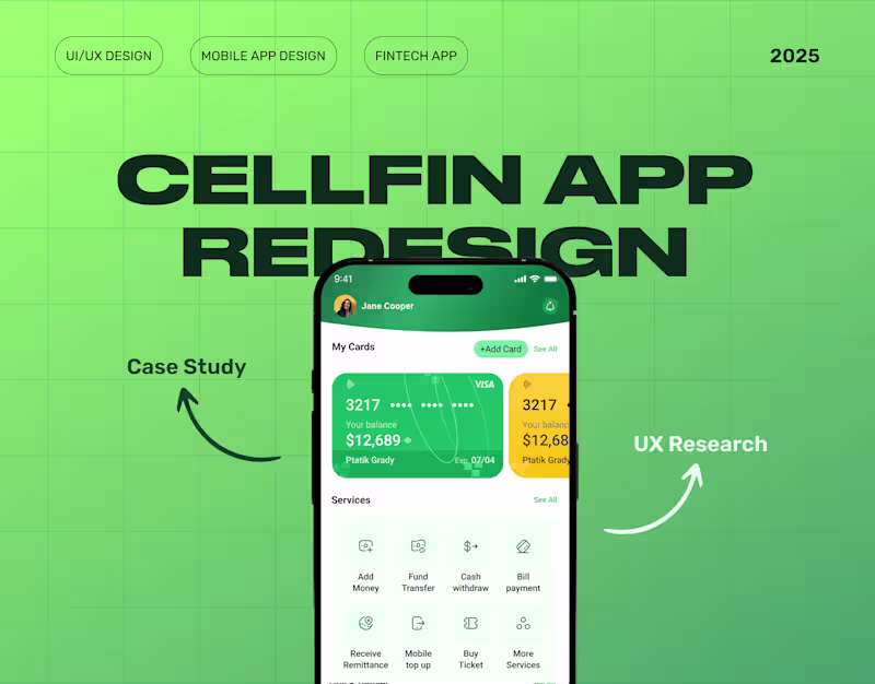 Cover image for Cellfin App Case Study : Reimagining Fund Transfer