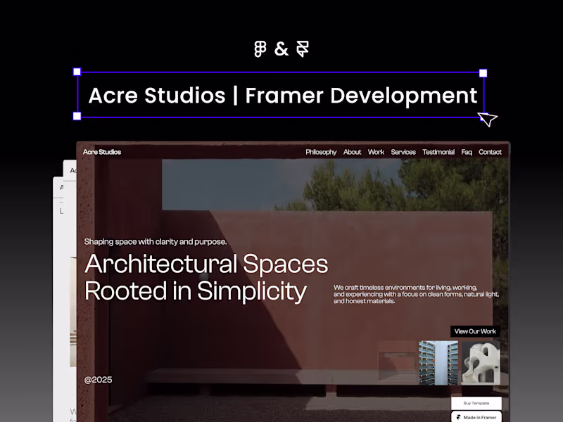 Cover image for MInimal Architecture Studio Website | Designed & Built in Framer
