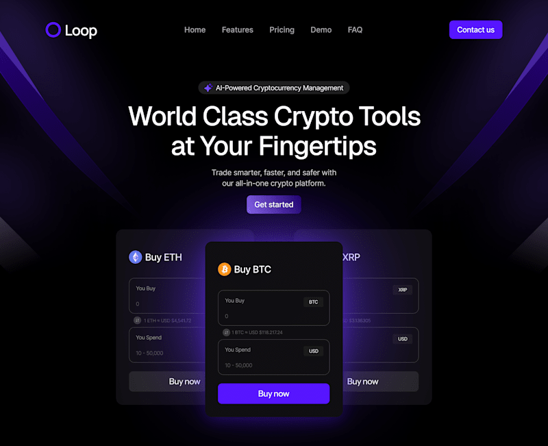 Cover image for  Loop Crypto Platform Website