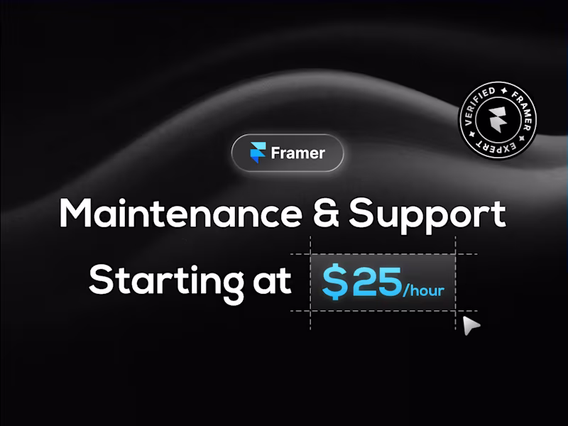 Cover image for Framer Website Maintenance & Support