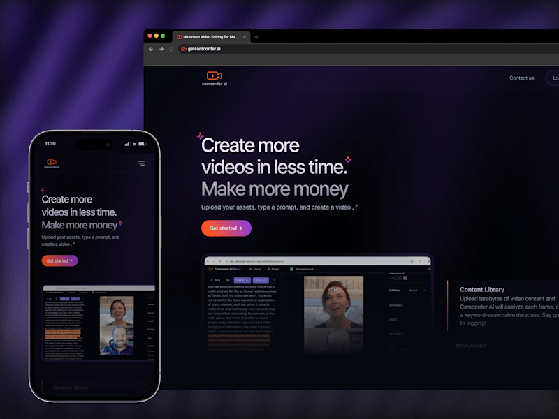 Cover image for Camcorder ai Landing Page Redesign