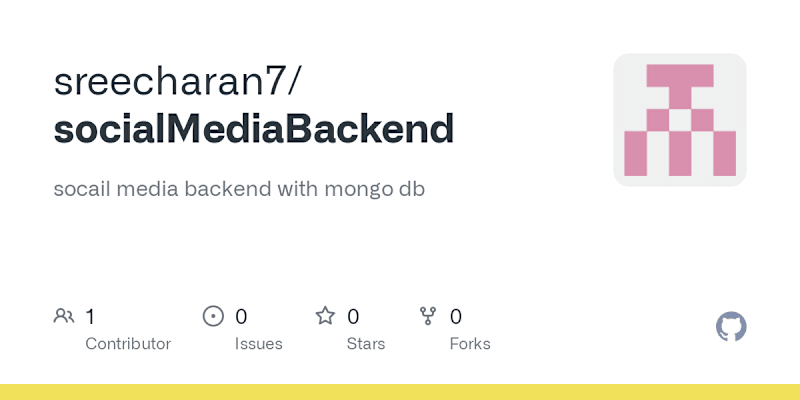 Cover image for sreecharan7/socialMediaBackend