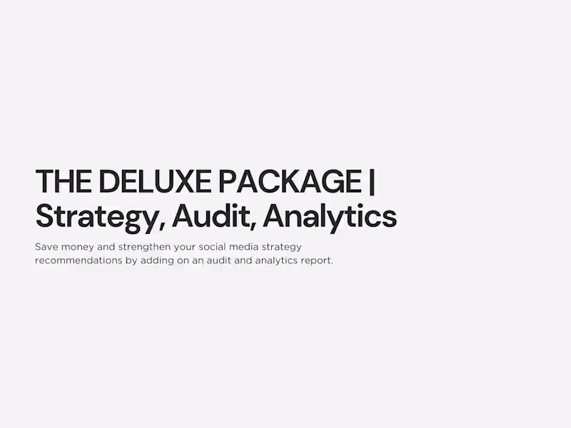 Cover image for The Deluxe Package | Strategy, Audit, and Analytics