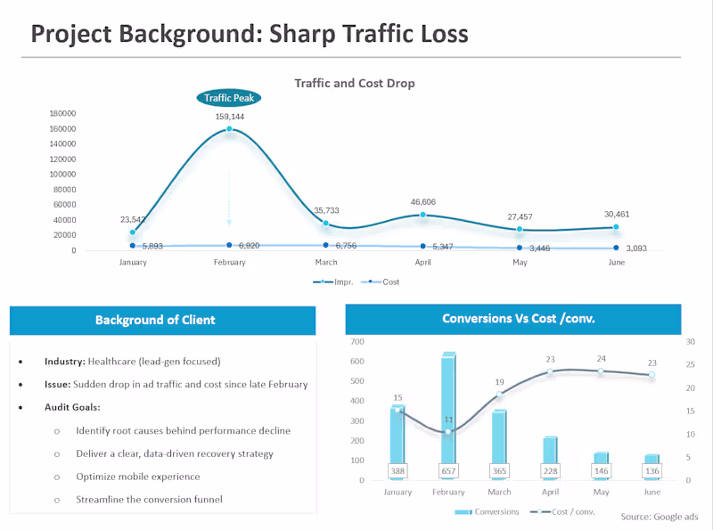 Cover image for Google Ads Audit: Diagnosing Sharp Traffic Loss 