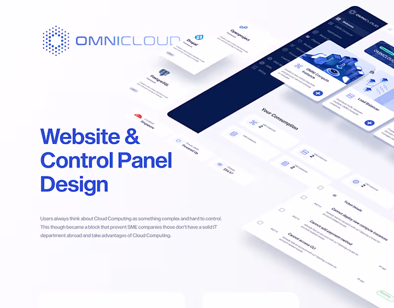 Cover image for Omnicloud Website and Control Panel Web App Design