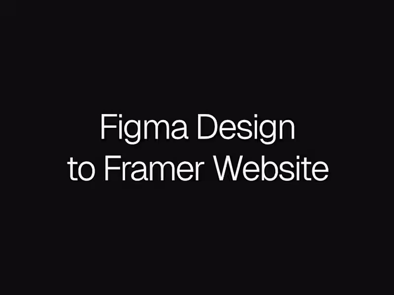 Cover image for Figma to Framer