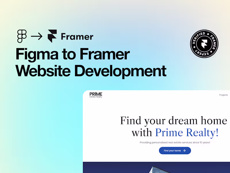 Cover image for Figma to Framer Website Development