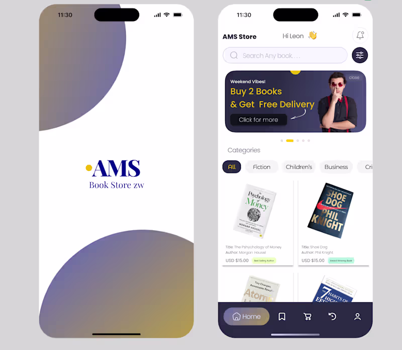 Cover image for AMS Bookstore UI design