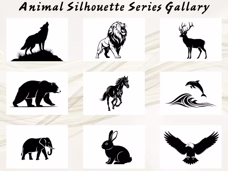 Cover image for 15 Premium Animal Silhouette Vector Collection