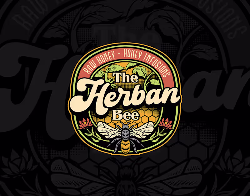 Cover image for The Herban Bee: Logo - Illustration & Brand Identity