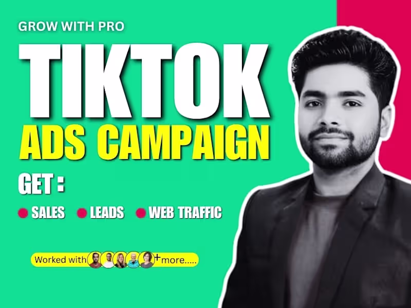 Cover image for TikTok Ads Set up and Run for Sales, Leads, or Website Traffics