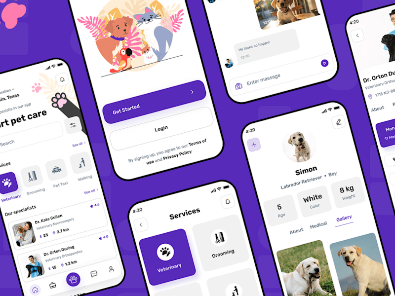 Cover image for Petcare booking - mobile app design