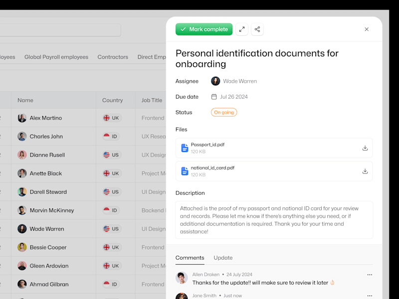 Cover image for Onboarding Documents Modal - HR⏐ Dashboard