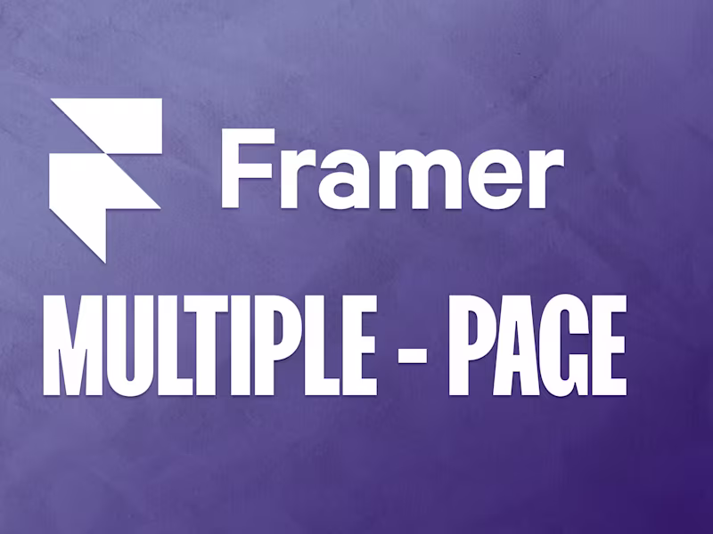 Cover image for Multi-Page Website in Framer