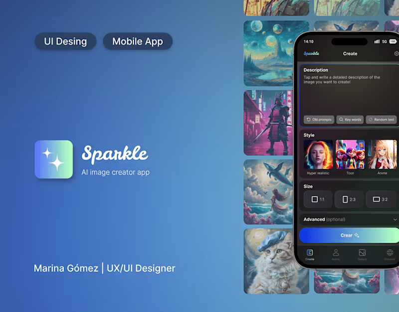 Cover image for UI concept design for IA Image Creator App