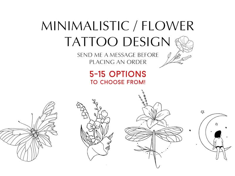 Cover image for Minimalistic tattoo designs - flowers, animals, zodiac sings