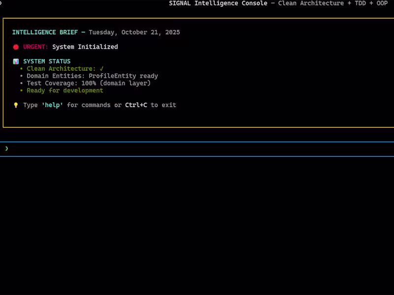 Cover image for 🧩 Signal Intelligence Console — My Experimental AI-Powered ...