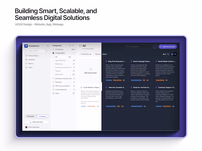 Cover image for UI/UX Design - Website, App, Webapp
