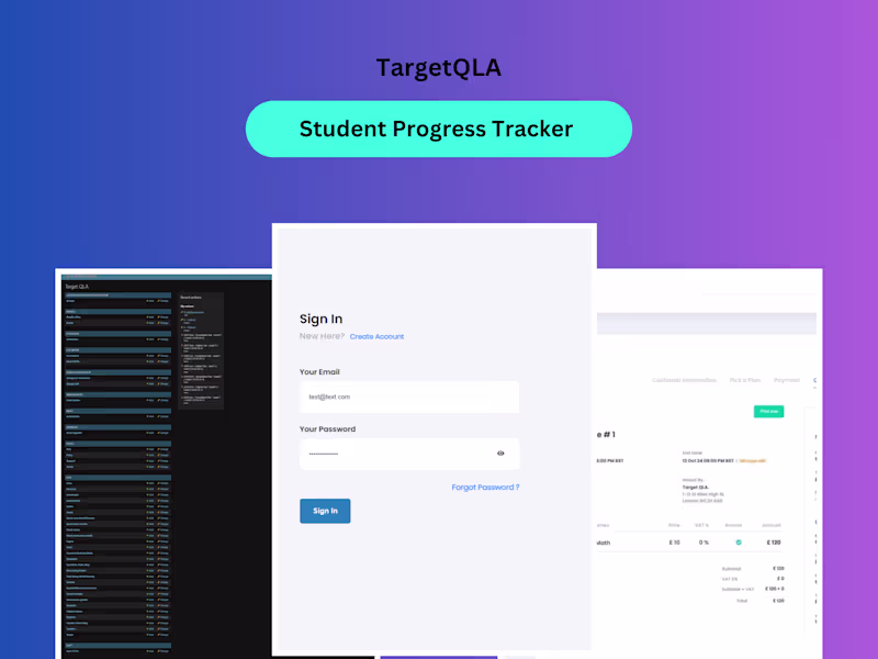 Cover image for Target QLA Advanced student learning and tracking app
