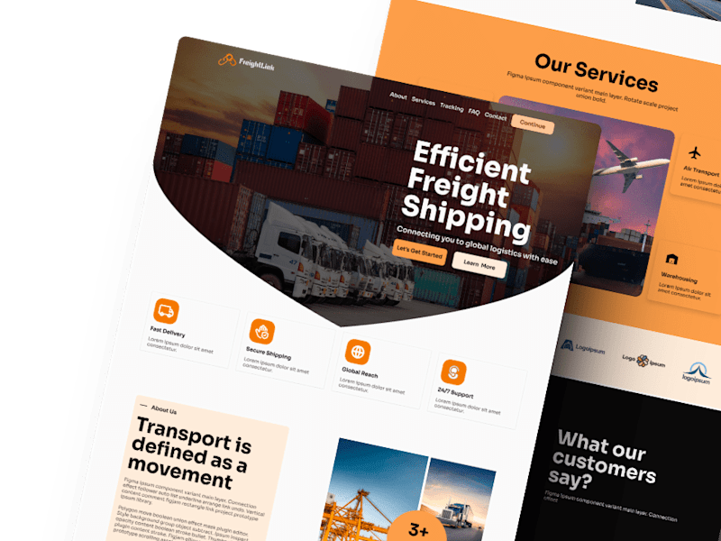 Cover image for Freight Shipping UI/UX Landing Page Design