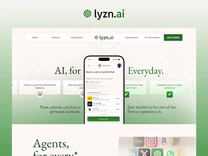 Cover image for Lyzn AI - Landing Page