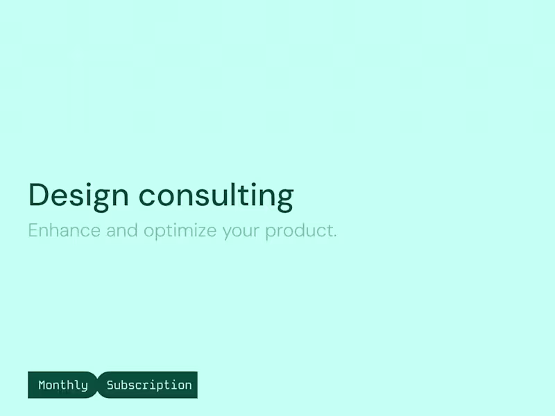 Cover image for Monthly Design Service