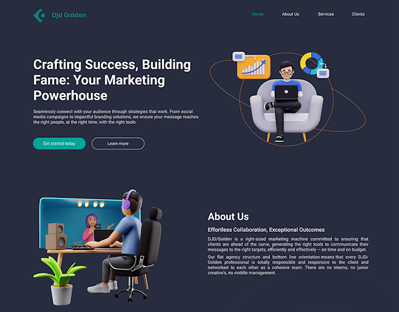 Cover image for MARKETING SERVICES WEBSITE UI (1) | Images :: Behance