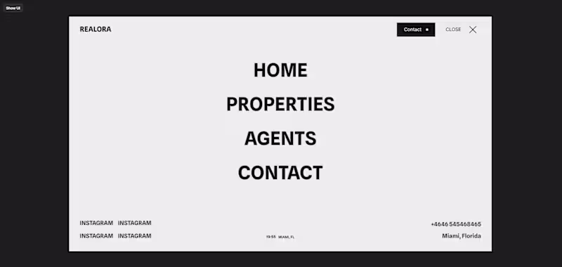 Cover image for Full screen menu + big typography always looks great. Today ...