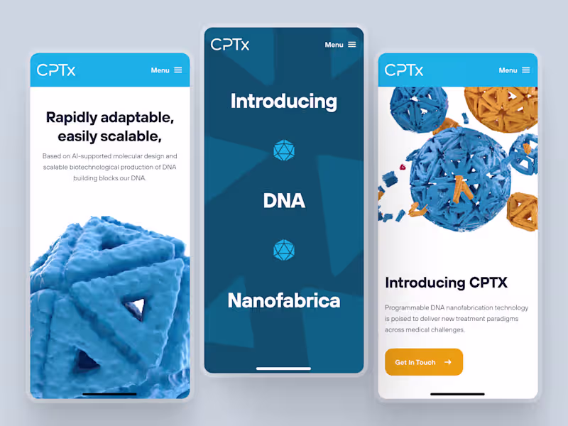 Cover image for cptx.bio: Programmable DNA Therapeutics | Mobile Overview UIUX